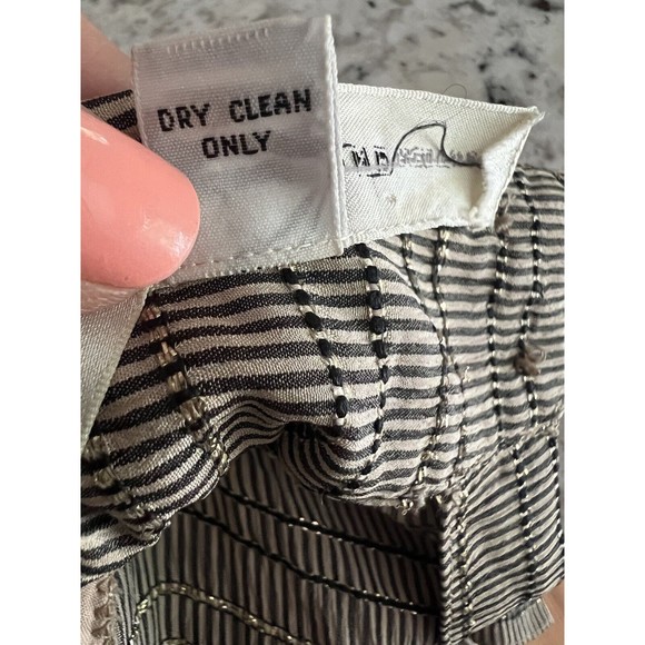 Vintage Geoffrey Beene 14 Gold Stripe Long Aleeve Silk  Shift Dress w - Picture 13 of 13